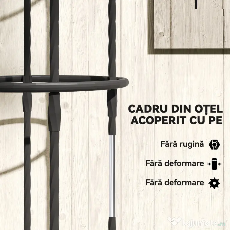 Outsunny Set 2 Suporturi pentru Plante Cățărătoare, Înălțime 1,7 m, din Oțel Antirugină cu Decorațiuni, Negru