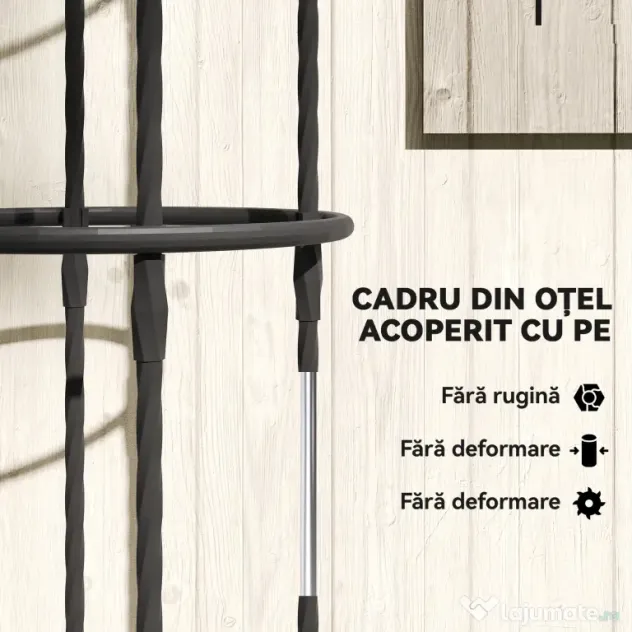 Outsunny Set 2 Suporturi pentru Plante Cățărătoare, Înălțime 1,7 m, din Oțel Antirugină cu Decorațiuni, Negru