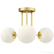 HOMCOM Candelabru de Tavan Vintage cu 3 Puncte de Lumină, cu Socluri G9, 42x42x26.5 cm, Becuri Neincluse, Aur | Aosom Romania