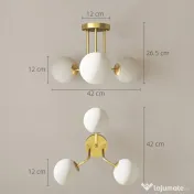 HOMCOM Candelabru de Tavan Vintage cu 3 Puncte de Lumină, cu Socluri G9, 42x42x26.5 cm, Becuri Neincluse, Aur | Aosom Romania