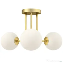 HOMCOM Candelabru de Tavan Vintage cu 3 Puncte de Lumină Socluri G9, 42x42x26.5 cm, Auriu