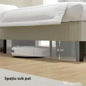 HOMCOM Cadru de Pat 140x200 cm cu Tăblie Tapițată Reglabilă pe Înălțime și Șipci, Catifea Canelată, Gri