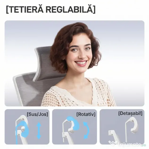 HOMCOM Scaun de Birou Ergonomic și Respirabil cu Suport Lombar Dinamic 4D, 64.5x62.5x112-122 cm, Multicolor | Aosom Romania