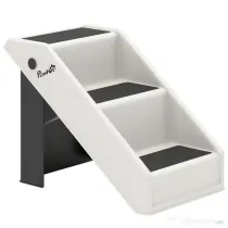 PawHut Scară pentru Câini și Pisici cu 3 Trepte Antiderapante, Design Pliabil cu Capacitate de 10 kg, Crem | Aosom Romania