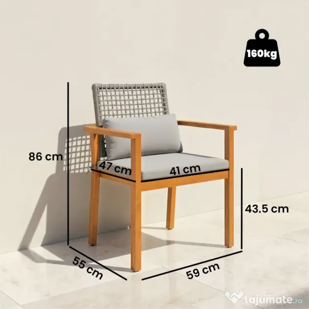 Outsunny scaune set exterior casă de vară bănci confortabile pereche relaxare | Aosom Romania