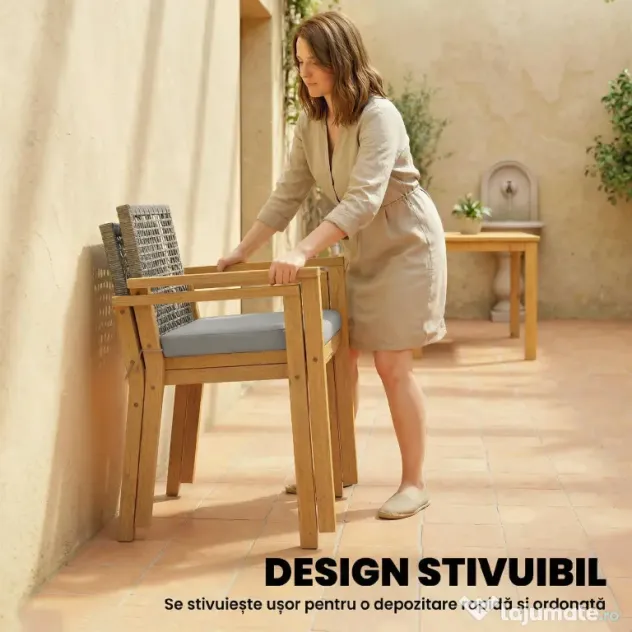 Outsunny scaune set exterior casă de vară bănci confortabile pereche relaxare | Aosom Romania