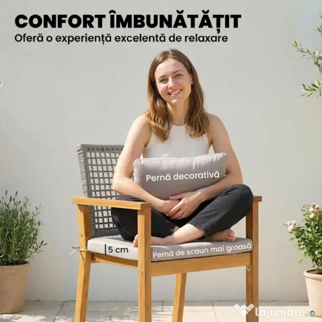 Outsunny scaune set exterior casă de vară bănci confortabile pereche relaxare | Aosom Romania
