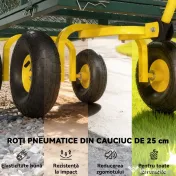 Outsunny Cărucior pentru Grădină din Oțel, cu Capacitate de 200 kg și Pereți Laterali Detașabili, 104x54x51 cm, Verde și Galben 