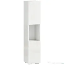 HOMCOM Dulap Multimedia Slim cu 5 Rafturi Reglabile, Alb