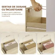 HOMCOM Birou cu Raft și Sertar cu Încuietoare și 2 Chei, Format A4, Letter, Legal, Birou Compact, 126x50x109 cm, Alb | Aosom Romania 