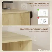HOMCOM Birou cu Raft și Sertar cu Încuietoare și 2 Chei, Format A4, Letter, Legal, Birou Compact, 126x50x109 cm, Alb | Aosom Romania 