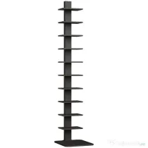HOMCOM Bibliotecă Modernă Înaltă cu 11 Rafturi Economisitoare de Spațiu în Stil Industrial, 34.5x41.5x163.5 cm, Negru