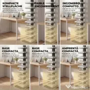 HOMCOM Bibliotecă Verticală înaltă cu 11 Rafturi, Bibliotecă Economisitoare de Spațiu Slim, Raft Industrial pentru Living, Dormitor, Birou, 34.5x41.5x163.5 cm, Negru | Aosom Romania 