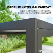 Outsunny Set de Prânz pentru Exterior, 7 Piese pentru 6 Persoane, Masă cu Efect de Lemn și Scaune cu Șezut Respirabil, Set Mobilier de Grădină cu Cadru din Oțel Galvanizat, Negru | Aosom Romania 