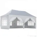 Outsunny Pavilion de Grădină Pliabil 3x6 m cu Pereți Detașabili și Geantă de Transport, Alb