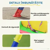 AIYAPLAY Leagăn 3-în-1 pentru Grădină, Leagăn pentru Bebeluși de Interior și Exterior, Înălțime Reglabilă, Cadru Pliabil din Oțel, Centură de Siguranță, Ușor de Montat, 9 Luni-8 Ani, Verde | Aosom Romania 