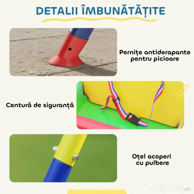 AIYAPLAY Leagăn 3-în-1 pentru Grădină, Leagăn pentru Bebeluși de Interior și Exterior, Înălțime Reglabilă, Cadru Pliabil din Oțel, Centură de Siguranță, Ușor de Montat, 9 Luni-8 Ani, Verde | Aosom Romania
