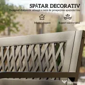 Outsunny Bancă de Grădină pentru Exterior, Bancă de Patio cu Brațe și Șezut cu Lamele, 2 Locuri pentru Grădină, Parc, Balcon, Mobilier Exterior, Negru | Aosom Romania