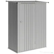 Outsunny Șopron de Grădină 1,07m² din Oțel Galvanizat, Depozit pentru Unelte cu Ușă Blocabilă și Acoperiș Înclinat, 142x86x189 cm, Argintiu | Aosom Romania 