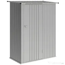 Outsunny Șopron de Grădină 1,07m² din Oțel Galvanizat, Depozit pentru Unelte cu Ușă Blocabilă și Acoperiș Înclinat, 142x86x189 cm, Argintiu | Aosom Romania