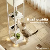 HOMCOM Lampă de Podea LED cu Rafturi, Lampă Modernă cu Comutator cu Pedală și Porturi USB, Temperatură de Culoare Reglabilă pentru Living și Dormitor, Alb | Aosom Romania 