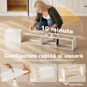 HOMCOM Lampă de Podea LED cu Rafturi, Lampă Modernă cu Comutator cu Pedală și Porturi USB, Temperatură de Culoare Reglabilă pentru Living și Dormitor, Alb | Aosom Romania 