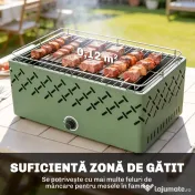 Outsunny Grătar Portabil pe Cărbune cu Ventilator Integrat pentru Exterior, Verde Deschis | Aosom Romania