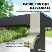 Outsunny Set Masă și Scaune de Grădină 7 Piese, Set pentru Prânz în Aer Liber cu Masă Dreptunghiulară din Sticlă Securizată, 6 Scaune, Perne, Cadru din Oțel Zincat pentru Terasă Balcon, Negru | Aosom Romania