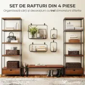 HOMCOM rafturi suspendate perete, rafturi decorative moderne | Aosom Romania 