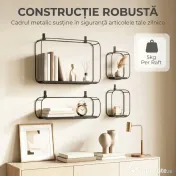 HOMCOM rafturi suspendate perete, rafturi decorative moderne | Aosom Romania 