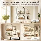 HOMCOM rafturi suspendate perete, rafturi decorative moderne | Aosom Romania 