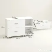 HOMCOM Dulap Modern pentru Chiuvetă, pentru Lavoare cu sau fără Picior, Alb | Aosom Romania 