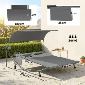 Outsunny plajă balcon parasolar dublu matrimonial | Aosom Romania