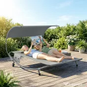 Outsunny plajă balcon parasolar dublu matrimonial | Aosom Romania
