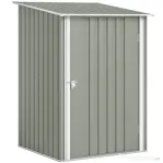 Outsunny Căsuță de Grădină pentru Depozitarea Uneltelor din Oțel Galvanizat cu Ușă, 100x104x160 cm, Gri Deschis
