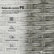 Outsunny Set de Grădină din Ratan 6 Locuri, Design Compact, Gri Închis | Aosom Romania