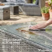 Outsunny Set de Grădină din Ratan 6 Locuri, Design Compact, Gri Închis | Aosom Romania