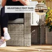 Outsunny Set de Grădină din Ratan 6 Locuri, Design Compact, Gri Închis | Aosom Romania