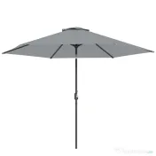 Outsunny Umbrelă de Grădină 3x3 m Înclinabilă cu Deschidere prin Manivelă, Umbrelă de Exterior cu Husă, Anti-UV 30+ din Metal și Poliester 180 g/㎡, Gri | Aosom Romania