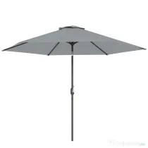 Outsunny Umbrelă de Grădină 3x3 m Înclinabilă cu Deschidere prin Manivelă, Umbrelă de Exterior cu Husă, Anti-UV 30+ din Metal și Poliester 180 g/㎡, Gri | Aosom Romania