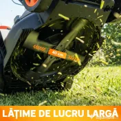 Outsunny Mașină de Tuns Iarba Electrică 1800W cu Lățime de Tăiere de 40cm, Funcție Mulching și Sac de 50L, Mâner Reglabil și Detașabil, 6 Niveluri de Tăiere, Gri Deschis | Aosom Romania 