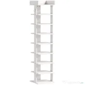 HOMCOM, Raft pentru Pantofi, Cu 9 Rafturi, PAL, 30 x 30 x 128.4 cm, Alb | Aosom Romania 