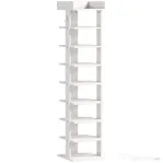 HOMCOM, Raft pentru Pantofi, Cu 9 Rafturi, PAL, 30 x 30 x 128.4 cm, Alb