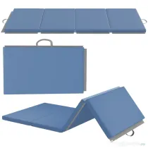 HOMCOM Covoraș de Gimnastică Pliabil, Saltea Fitness Grosime 5 cm Antiderapantă, 180 x 80 x 5 cm, Albastru Deschis | Aosom Romania