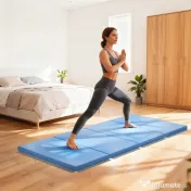 HOMCOM Covoraș de Gimnastică Pliabil, Saltea Fitness Grosime 5 cm Antiderapantă, 180 x 80 x 5 cm, Albastru Deschis | Aosom Romania