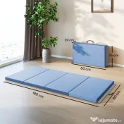 HOMCOM Covoraș de Gimnastică Pliabil, Saltea Fitness Grosime 5 cm Antiderapantă, 180 x 80 x 5 cm, Albastru Deschis | Aosom Romania