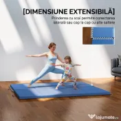 HOMCOM Covoraș de Gimnastică Pliabil, Saltea Fitness Grosime 5 cm Antiderapantă, 180 x 80 x 5 cm, Albastru Deschis | Aosom Romania