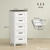 HOMCOM comodă înaltă și îngustă | Aosom Romania 