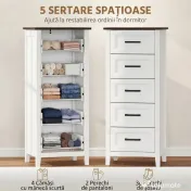HOMCOM comodă înaltă și îngustă | Aosom Romania 