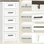 HOMCOM comodă înaltă și îngustă | Aosom Romania 